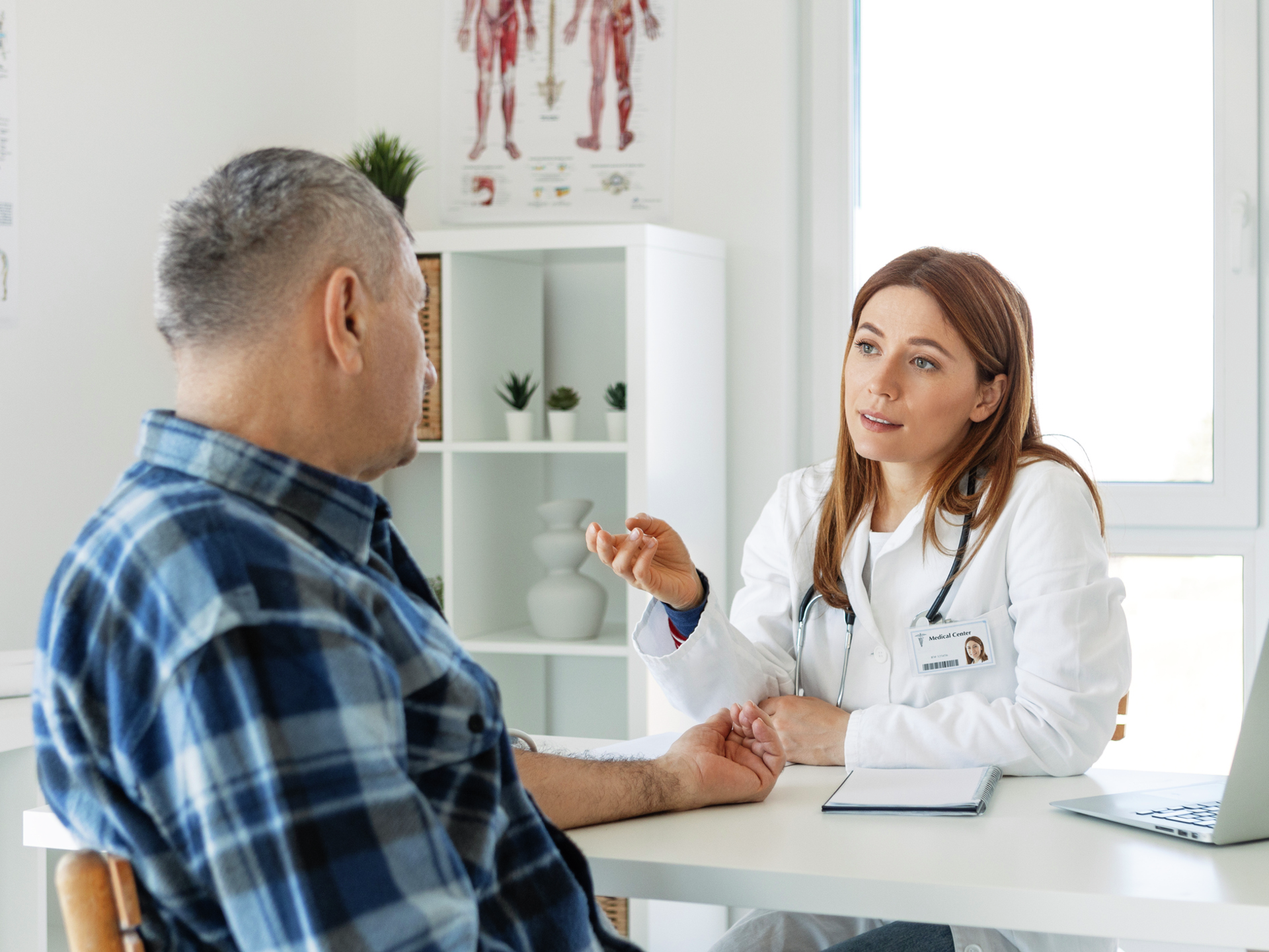Doctor with with senior patient discussing the care for peripheral nerve