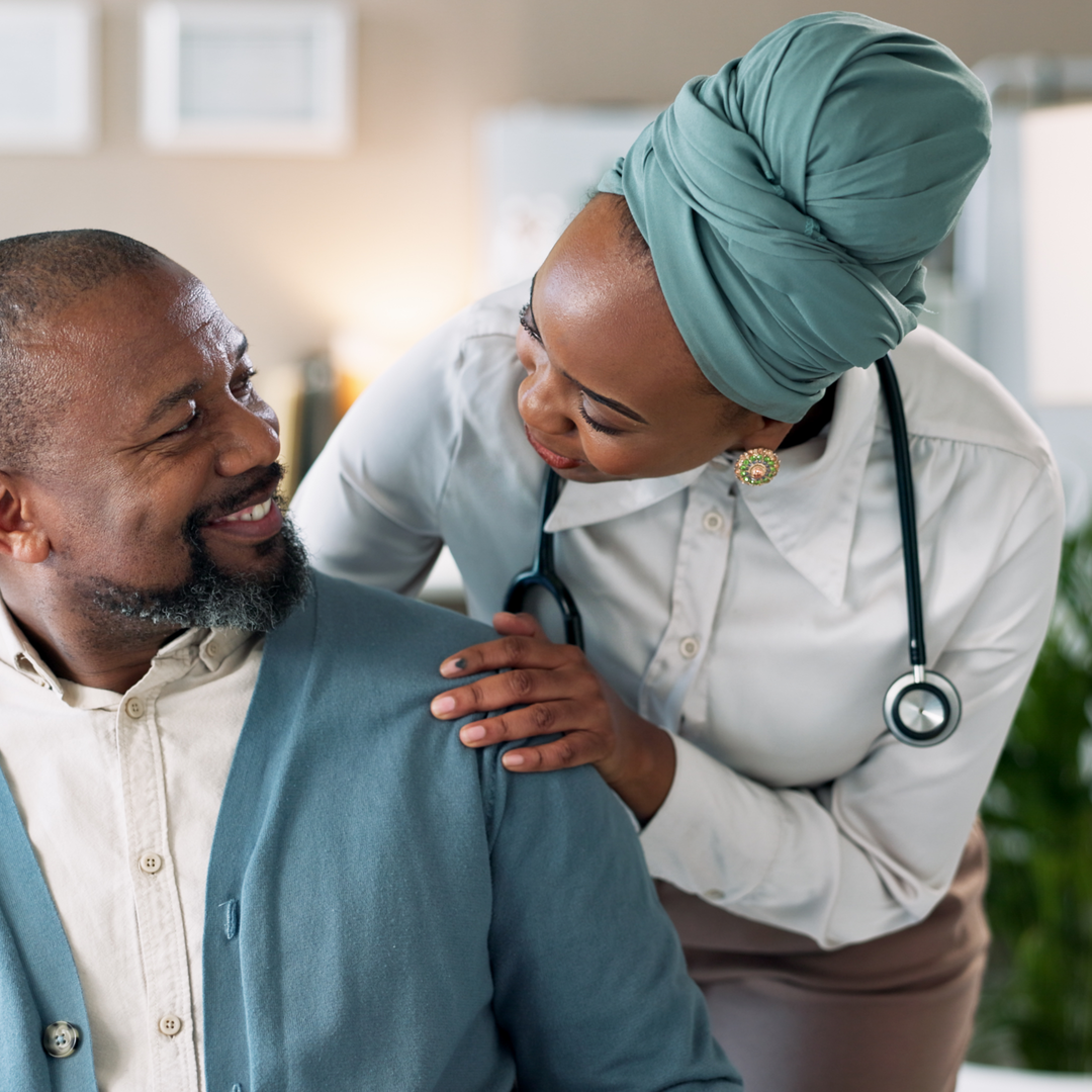 Man suffering from migraine visiting neurologist